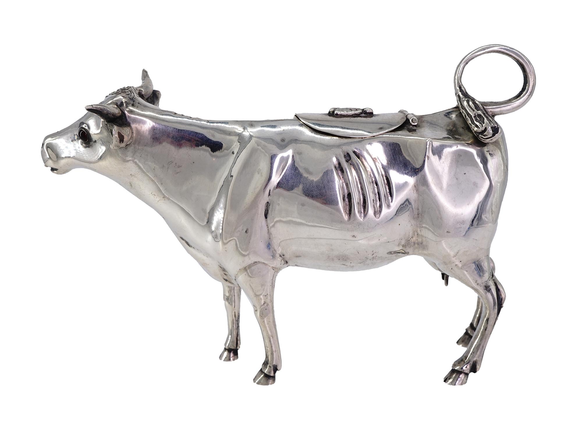 ANTIQUE DUTCH 934 STERLING SILVER COW CREAMER PIC-3